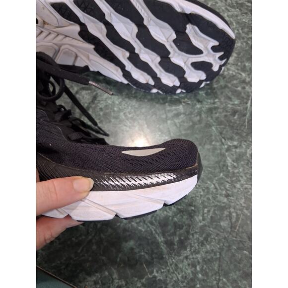 Hoka One Clifton 8 Black White Running Jogging Shoes Mens Size 13 D Sneakers EUC main image 9